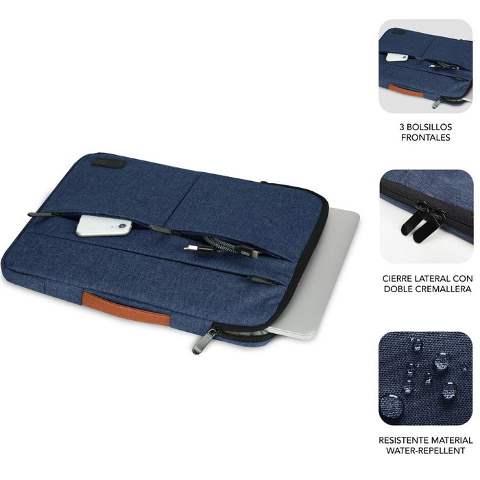 Subblim Air Padding 360 Sleeve para Portátiles de 15,6 pulgadas, Azul